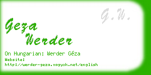 geza werder business card